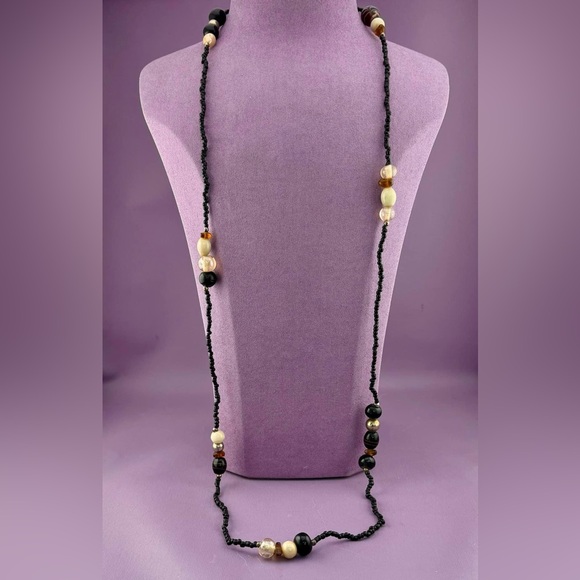 Seed Bead and Glass long Sweater Necklace - Picture 1 of 1